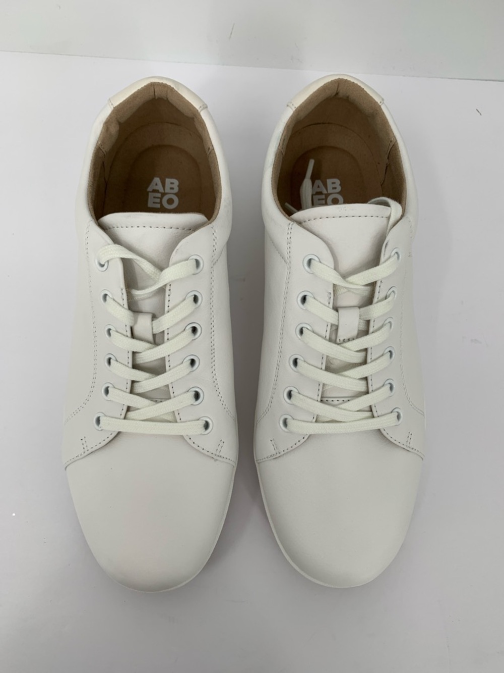 ABEO Encore lace sneaker shoe white leather tie comfort footbed EUC 9.5 WIDE - Picture 3 of 7